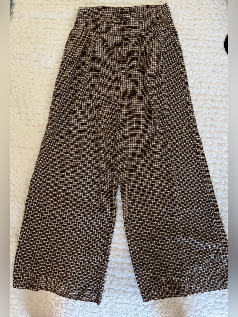 Cider Brown & Cream Houndstooth Trousers